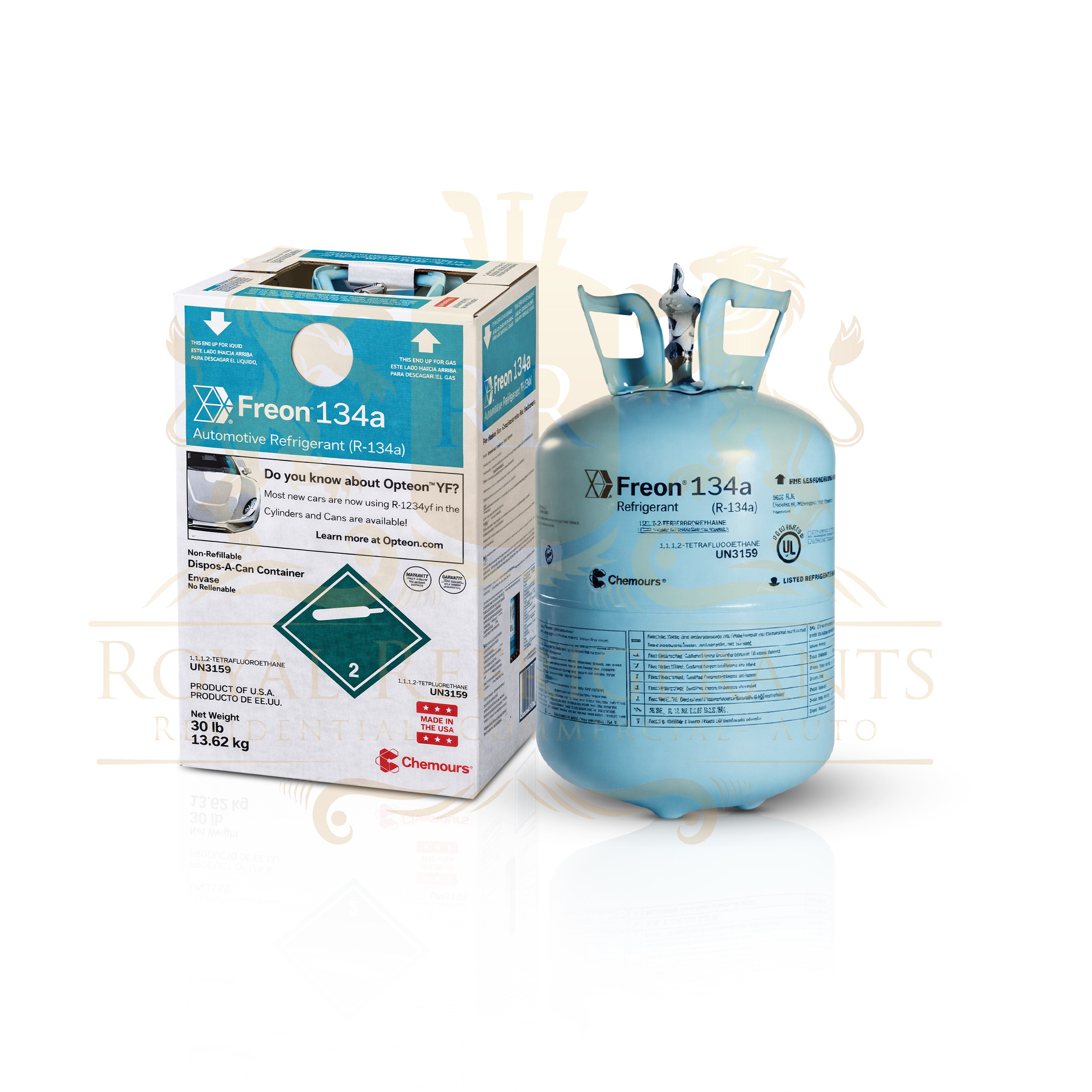 R-134A 30lb Chemours/DuPont Automotive Refrigerant MADE IN USA
